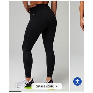 Fabletics Black Powerhold High Waisted Leggings with Pockets Womens Size Medium